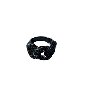 BCBGMaxAzria Black Textured Ring